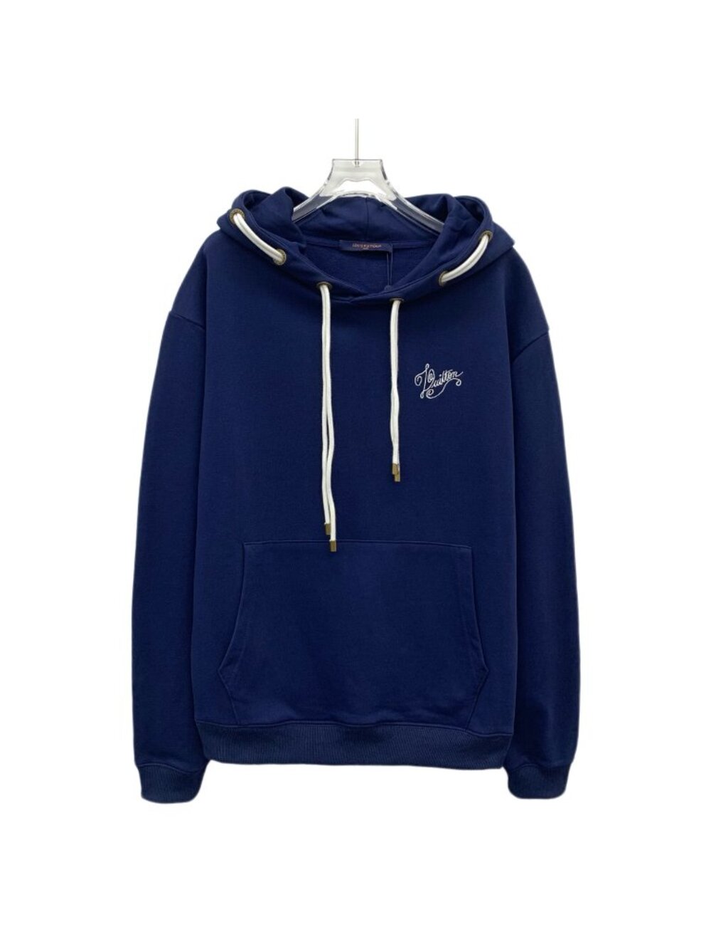 Louis Vuitton 2024 Pharrell Williams Blue Logo Hooded Sweatshirt